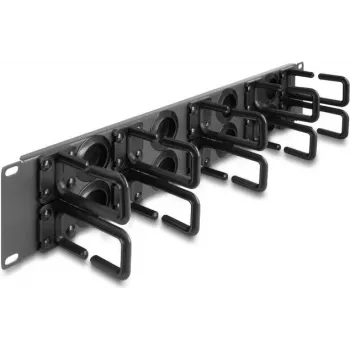 Panel de gestión de cables DeLOCK 66746 gris metal/plástico 19 pulgadas