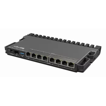 Router con cable MikroTik RB5009UPR+S+IN — 8x puertos RJ-45 PoE, 2,5GbE, ranura SFP+, RouterOS