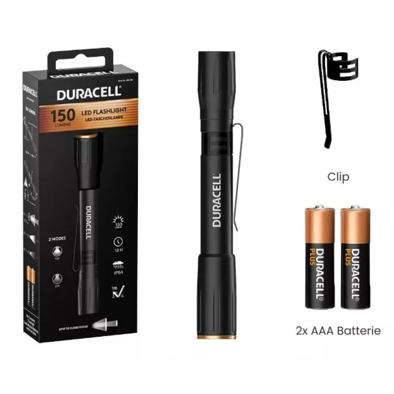 Linterna Duracell DF150 negra