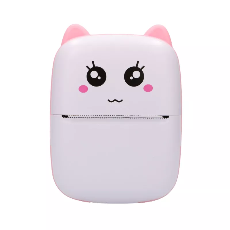Impresora térmica de recibos Extralink EPP-001 rosa con 5 rollos de papel térmico en blanco