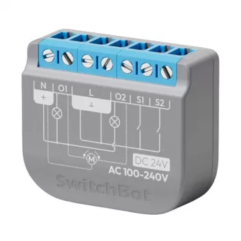 Interruptor de relé SwitchBot 2PM de dos canales W5502320 – relé de dos canales para control inteligente