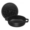 Staub Chistera 40511-472-0 olla asadora 28 cm, redonda, de hierro fundido, 3,7 l, negra