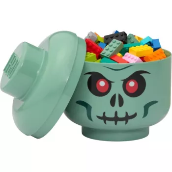 Caja de almacenamiento Room Copenhagen LEGO cabeza Skeleton pequeña, verde/negro