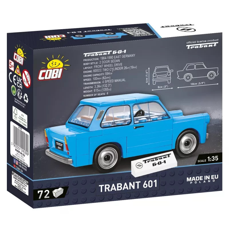 Set de construcción Cobi Trabant 601 — 72 piezas, maqueta de coche en miniatura