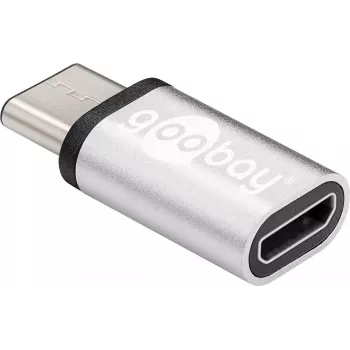 Wentronic Goobay Adaptador USB-C™ - Conector hembra USB 2.0 Micro-B, Plateado - para conectar un dispositivo USB-C™ con un cable USB 2.0 Micro-B (56636)