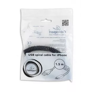 Cable Lightning Gembird CC-LMAM-1.5M — 1,5 m, Lightning a USB-A, Negro