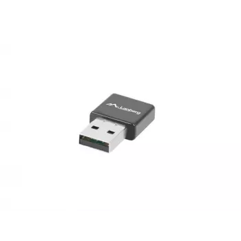 Adaptador USB Wi-Fi LANBERG NC-0300-WI, 2 antenas internas de 2 dBi, USB 2.0, hasta 2400 Mbit/s, negro