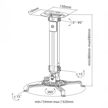 Sbox PM-18S soporte de techo para proyector