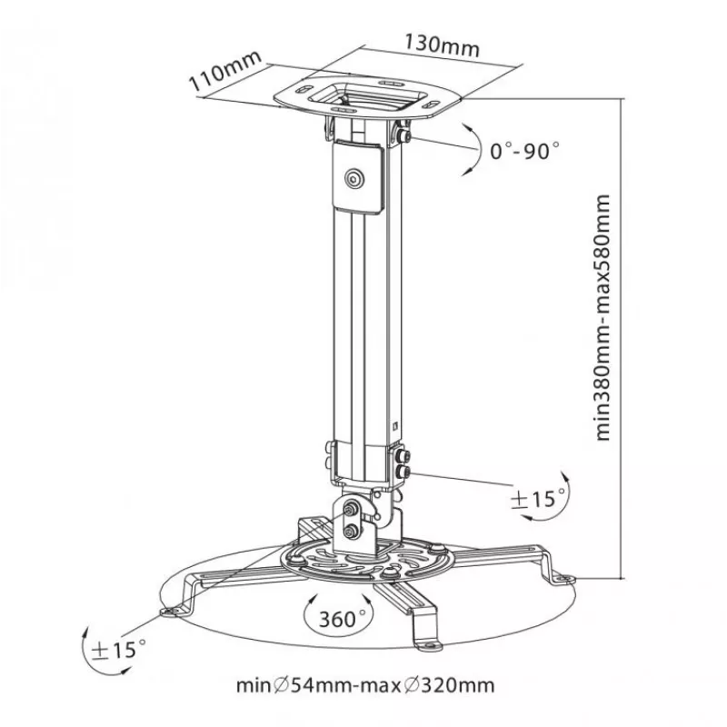 Sbox PM-18S soporte de techo para proyector