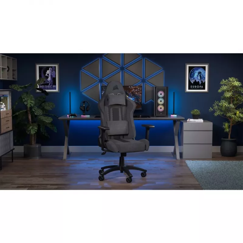 CORSAIR - Silla gaming TC100 RELAXED (Tejido – Gris/Negro)