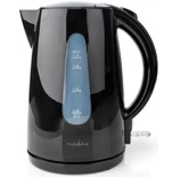 Nedis KAWK130EBK - 1,7 l - 2200 W - negro - plástico - indicador de nivel de agua - inalámbrico (KAWK130EBK)