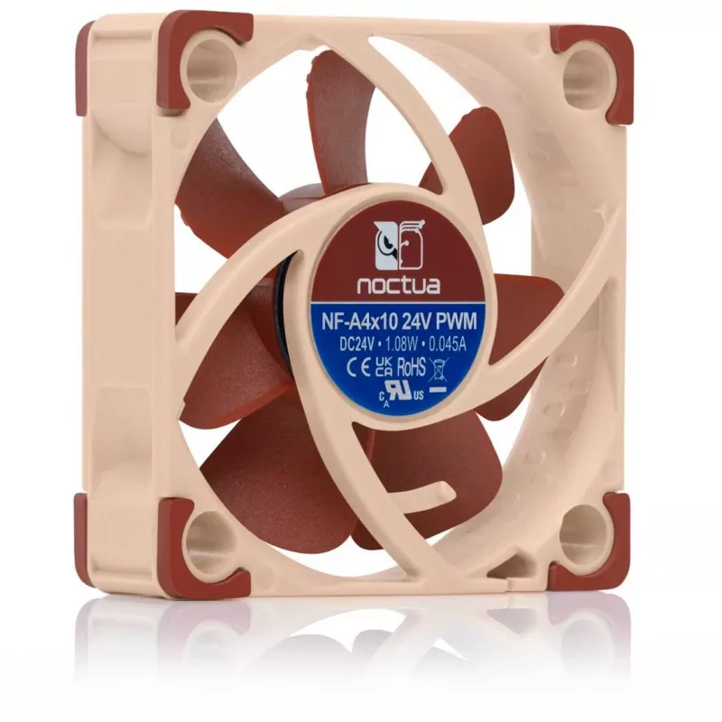 Noctua NF-A4x10 24V PWM ventilador de caja, 40 mm, 5000 rpm, 19,6 dB, beige/marrón
