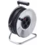 Bachmann 396.182 Alargador de cable con enrollador, 4 tomas, plateado