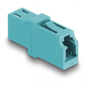 DeLOCK acoplador de fibra óptica LC simplex conector hembra a conector hembra LC simplex OM3 aguamarina
