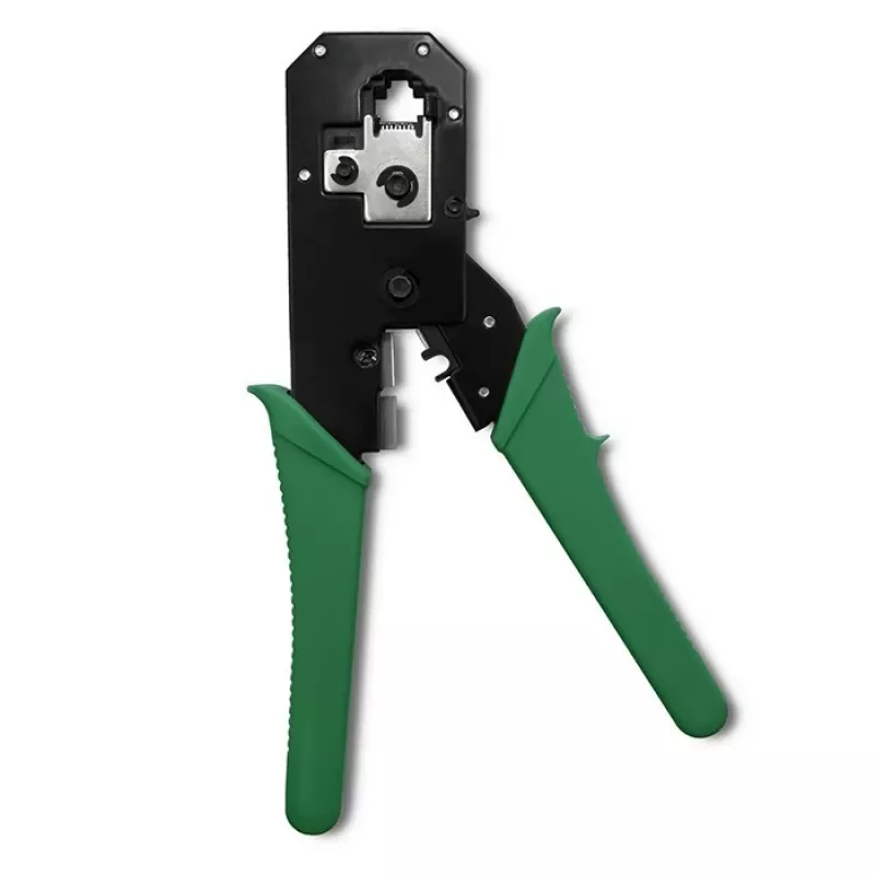 Herramienta de crimpado y corte QOLTEC 54381 — Alicate de crimpado para conectores de red modulares y cortacables