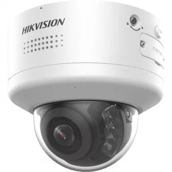 Cámara de vigilancia IP tipo domo Hikvision DS-2CD2787G2H-LIPTRZS2U/SL — 8MP 3840×2160, objetivo motorizado de 2,8–12 mm, interior/exterior, montaje en techo/pared, blanca