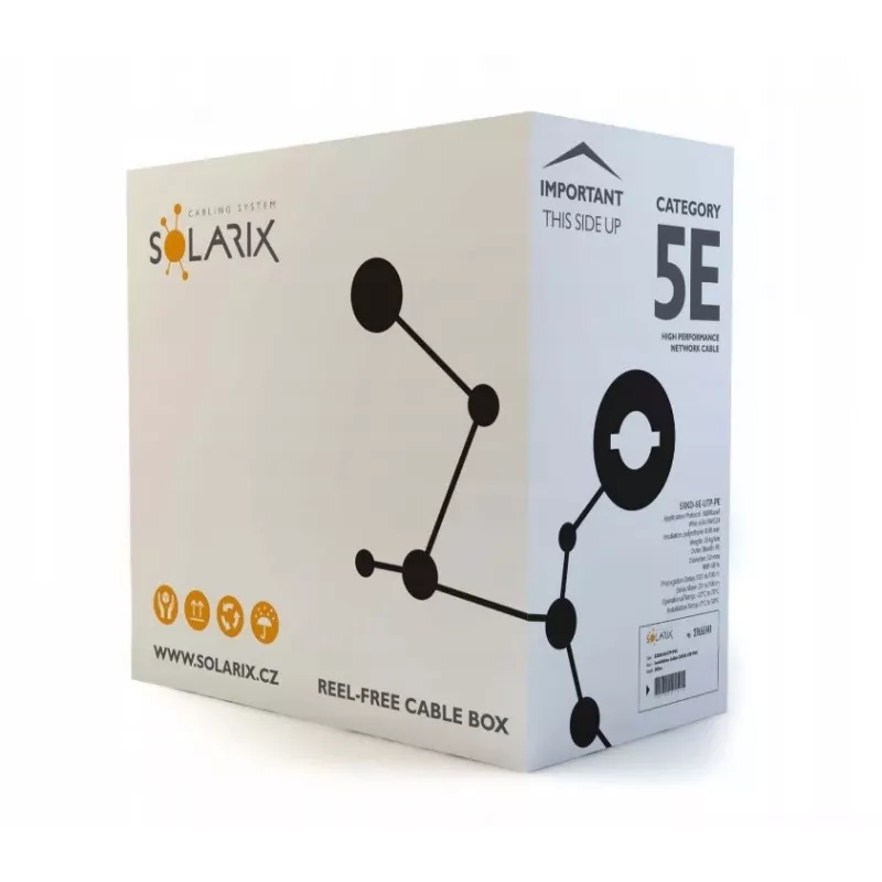 Cable de red Solarix SXKD-5E-UTP-PE UTP CAT5E 305m Negro