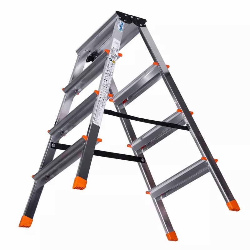 Escalera de tijera doble Krause Dopplo plata