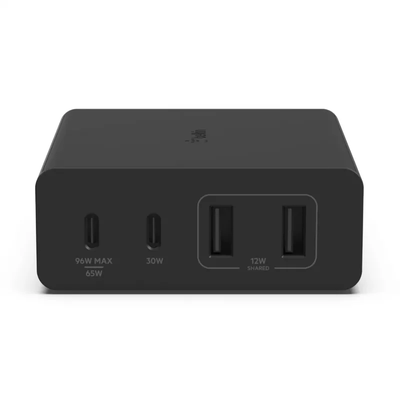Cargador Belkin WCH010vfBK Interior AC Carga rápida 2 USB Type-C Negro
