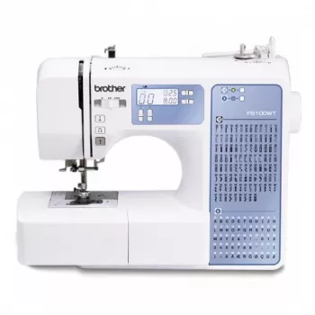 Máquina de coser Brother FS100WT — 100 puntadas, 850 SPM, 7 mm de ancho de puntada, enhebrador automático, LCD