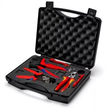 Juego de alicates de crimpar Knipex 97 91 04 V01 gris naranja rojo 5 piezas