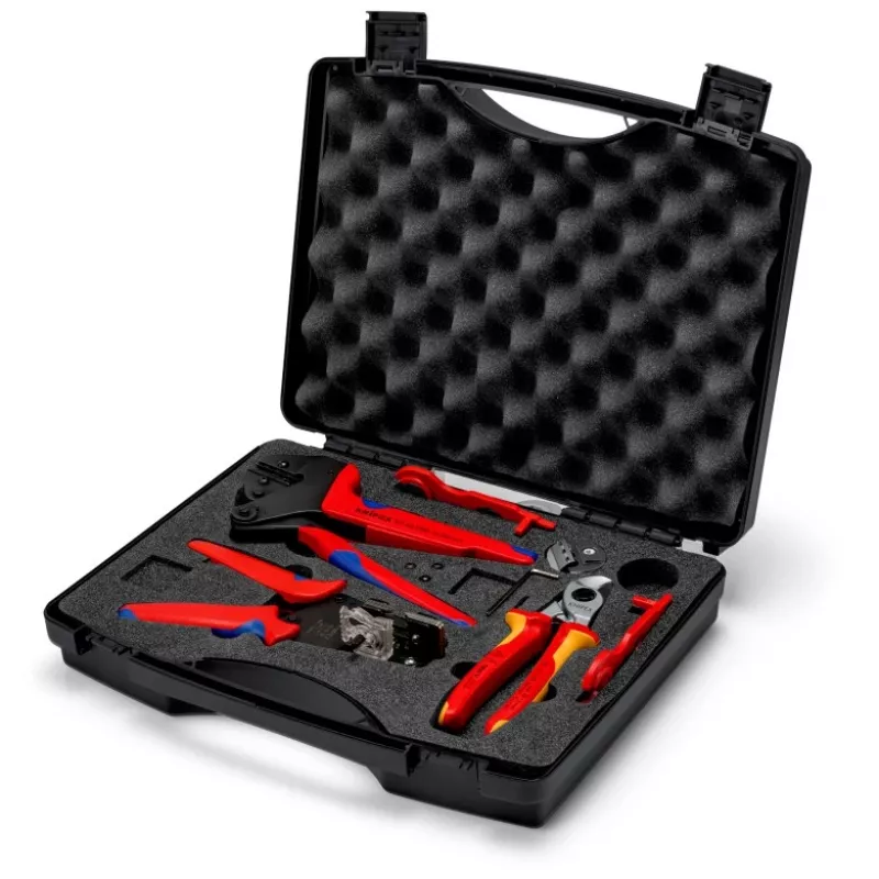 Juego de alicates de crimpar Knipex 97 91 04 V01 gris naranja rojo 5 piezas