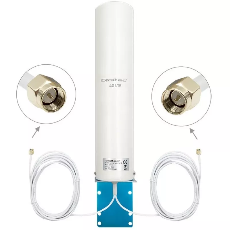 Antena doble 4G-LT omnidireccional QOLTEC 57045 12 dBi