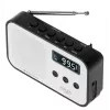 Adler AD 1907 radio digital PLL, AM/FM, 40 presintonías, alarma con repetición, USB-C, batería recargable integrada, conector de 3,5 mm, blanco/negro