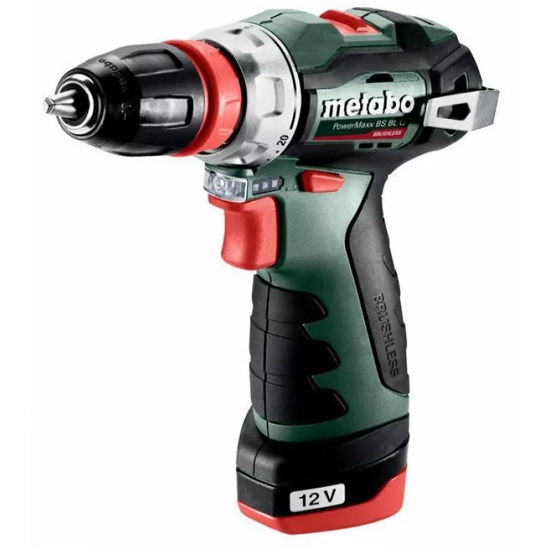 Metabo PowerMaxx BS BL Q 601749500 taladro atornillador a batería, 12V, 38 Nm, 2x 2,0 Ah