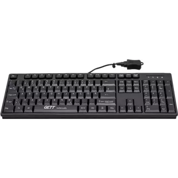 Teclado USB GETT GCQ CleanType Easy Basic — 105 teclas, resistente al agua, antimicrobiano