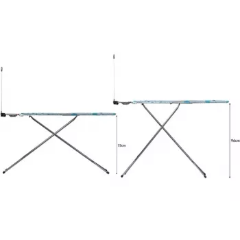 Tabla de planchar de tamaño completo Vileda 163316 — tabla 1200x380 mm, altura ajustable 75–96 cm, patas de acero inoxidable, soporte para plancha