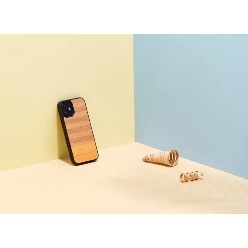 Funda para móvil Man and Wood para iPhone 12 mini, espiga arancia negro