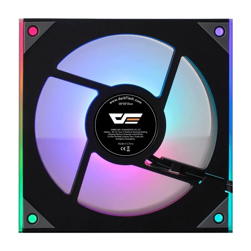Ventilador de refrigeración Darkflash DM8 ARGB negro 120 mm