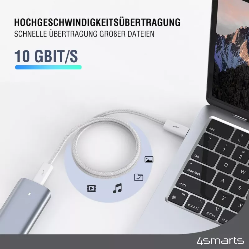 4smarts 540959. Longitud del cable: 1,5 m, conector 1: USB C, conector 2: USB C, versión USB: USB 3.2 Gen 1 (3.1 Gen 1), velocidad máxima de transferencia de datos: 100