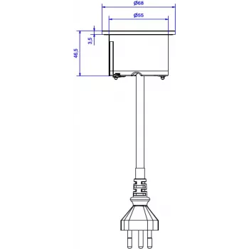 Toma de corriente Bachmann PIX 1xCH T13 2,0m 926.305 (926.305)