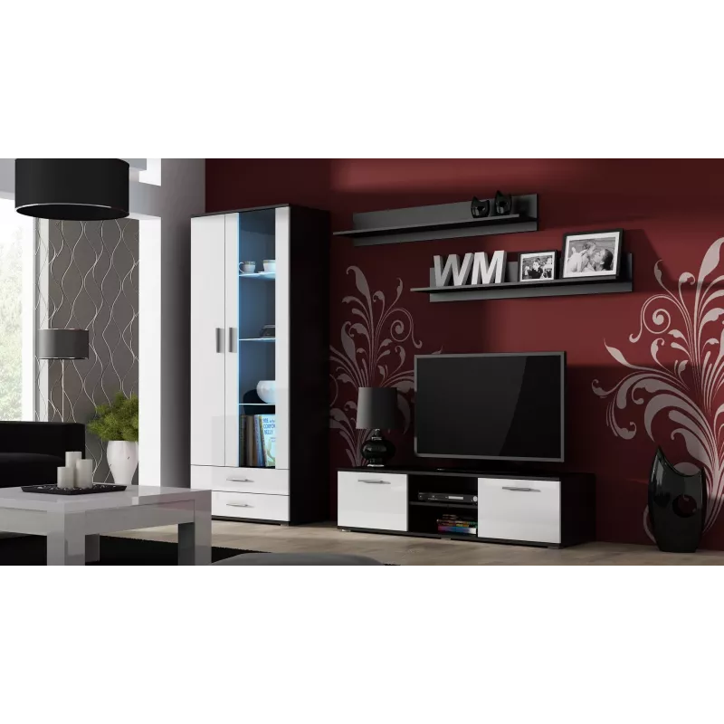Soporte de TV Cama SOHO 140 negro/blanco brillante