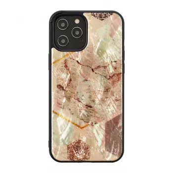 Funda protectora iKins para Apple iPhone 12 / 12 Pro — diseño de mármol rosa