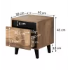 Cama Meble NORD mesita de noche, juego de 2 uds., 40×38×45 cm, roble Wotan/antracita