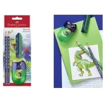 Set de escritura Faber-Castell Dino verde 111519 — Set de escritura Faber-Castell Dino verde