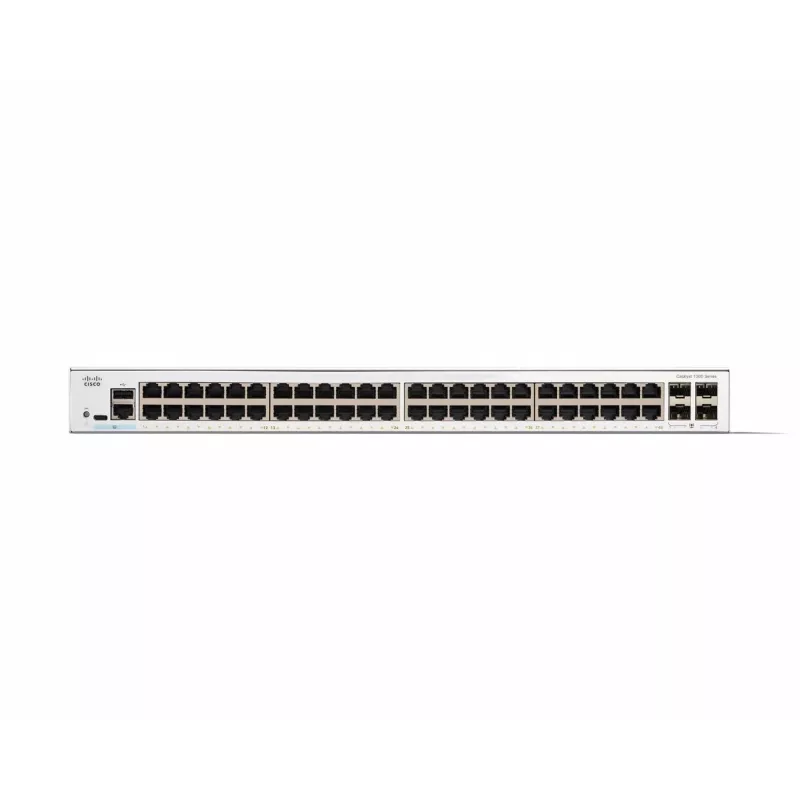 Cisco Catalyst 1300-48T-4G Switch gestionado, 48 puertos GE, 4x1GE SFP, Limited Lifetime Protection (C1300-48T-4G)