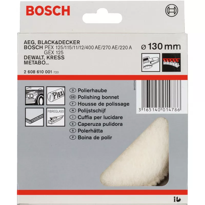 Disco de piel de cordero Bosch 2608610001 diámetro 13 cm gris