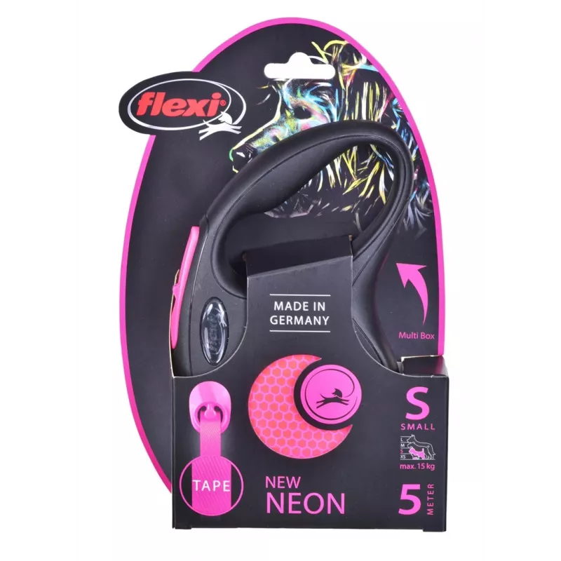 Flexi New Neon S 5 m Correa automática para perros