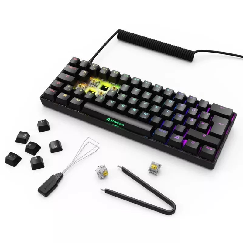 Teclado Sharkoon 100065629 Home USB QWERTZ alemán negro