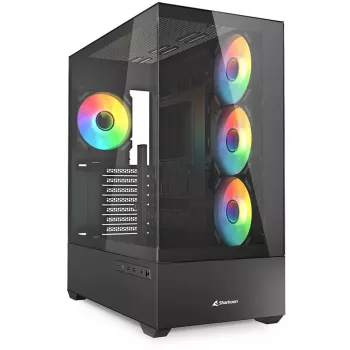 Caja de PC Sharkoon AK6 RGB, ATX, Negra