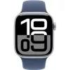 APPLE Watch Series 10 GPS 42 mm carcasa de aluminio plateado con correa deportiva Denim – S/M