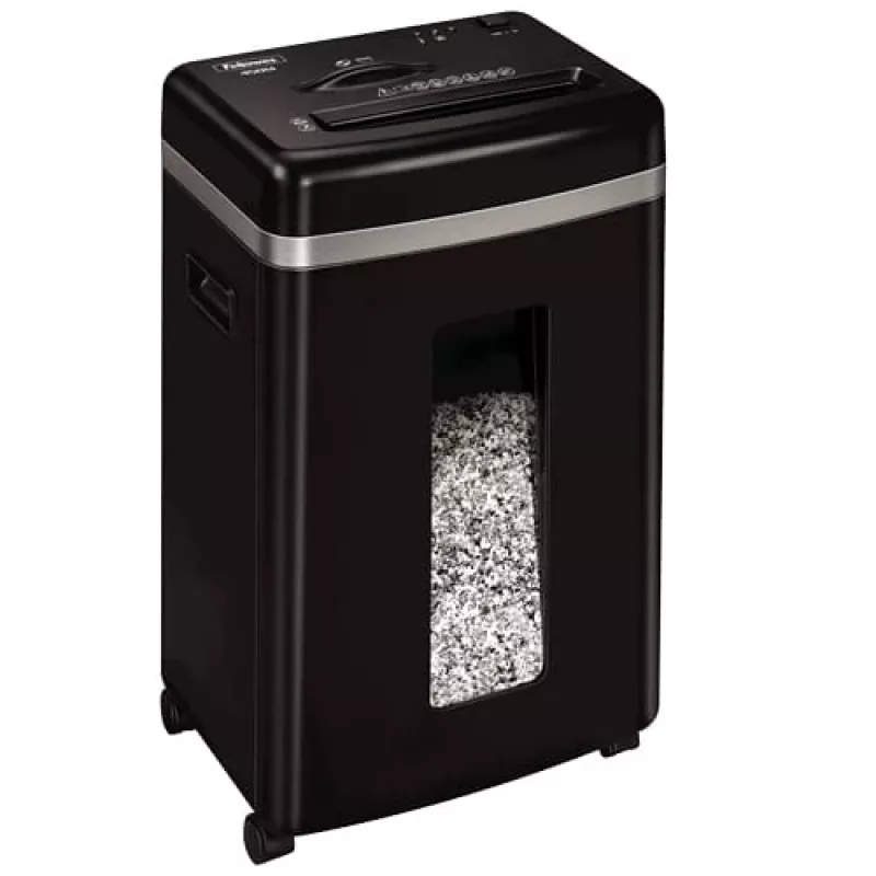 Destructora de documentos Fellowes Powershred 450M microcorte, capacidad 9 hojas, 2 x 12 mm, contenedor de 22 litros, negro