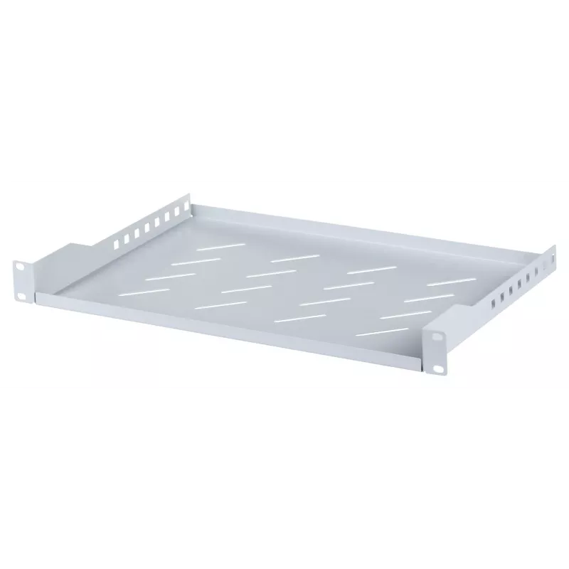 Bandeja para rack LANBERG AK-1004-S — 1U 19 pulgadas gris, 483 mm de ancho, 300 mm de profundidad, capacidad 25 kg