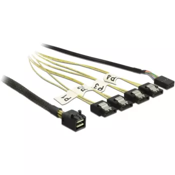 Cable DeLOCK Mini SAS HD SFF-8643 a 4xSATA 7p 1 m