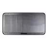 Parrilla eléctrica de mesa Rommelsbacher BBQ 2003 — 1900 W, 50×25 cm, estriada + teppanyaki, termostato continuo, plateado/negro