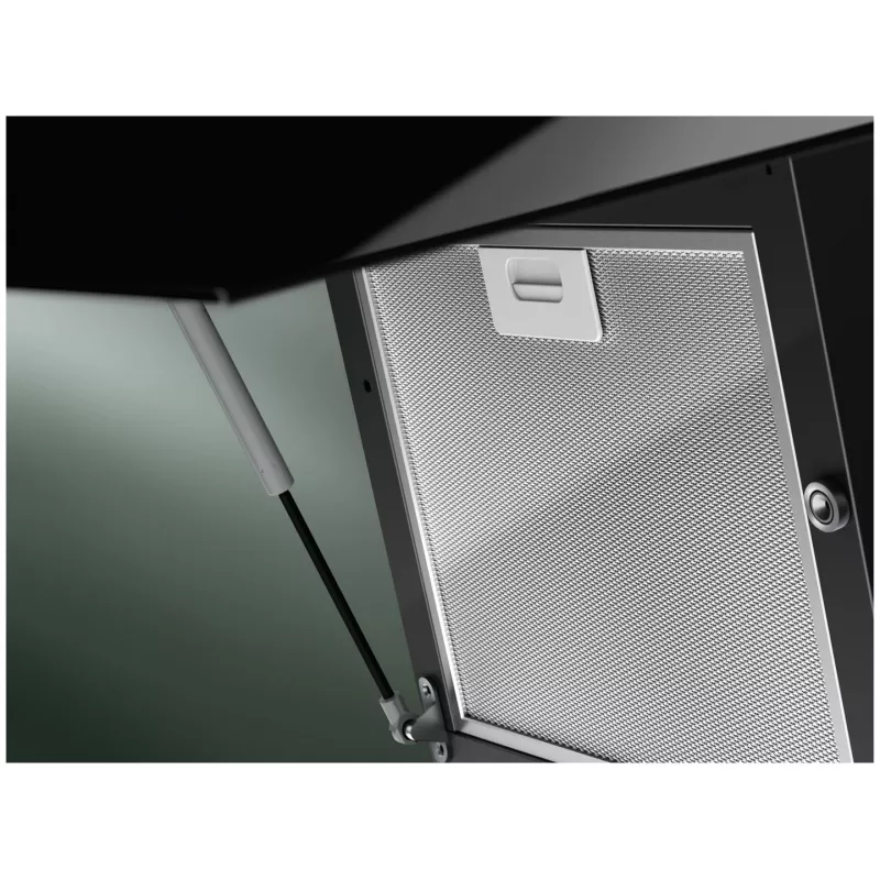 Electrolux LFV626K campana extractora de chimenea, 60 cm (598 mm), máx. 575 m³/h (710 m³/h intensiva), 66 dB, LED, control táctil, 3 velocidades, conexión inalámbrica con la placa, negra